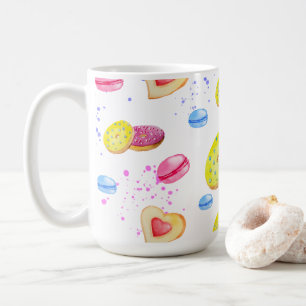 Mug Doux beignets avec motif vitré coloré