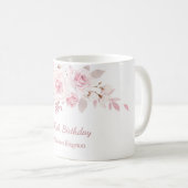 Mug Doux Blush rose floral 100e fête d'anniversaire ca (Devant droit)