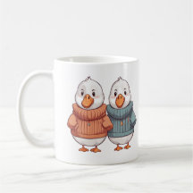 Doux de caricature mignonne Froid Geese Canard Cou