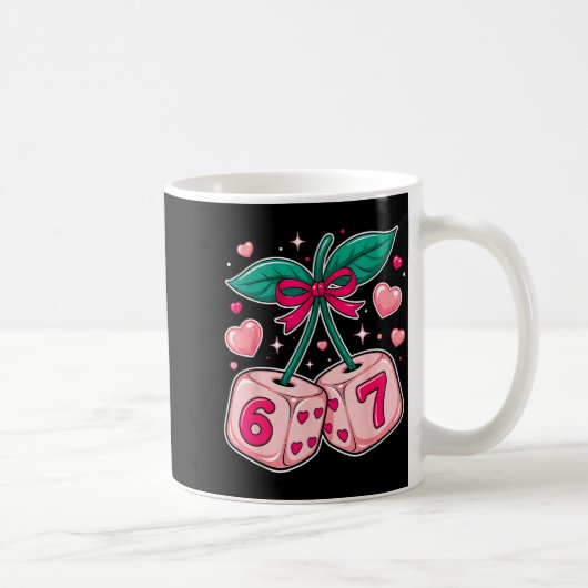 Mug Doux dés de cerise Saint-Valentin rose Kawaii 67 s (Droite)