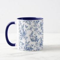 Doux Lapins Bleus Bunny Toile Française