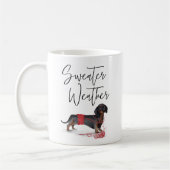 Mug Doux Météo Naughty Chien Aquarelle Dachshund (Gauche)