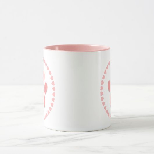 Mug Doux rose poitrine et coeur rose (Centre)