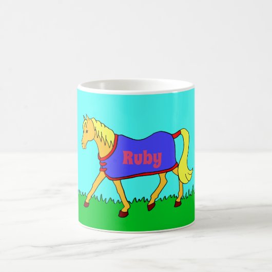 Mug Doux Trotting avec nom sur le tapis (Centre)