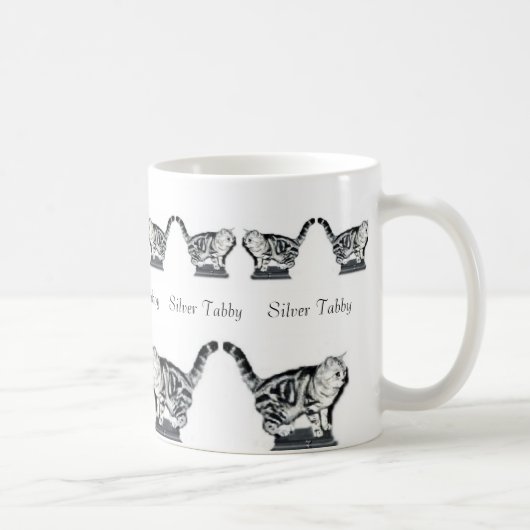 Mug Douze chats tigrés argentés (Droite)