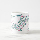 Mug Douze Naissance Fleur Nom personnalisé Houx (Centre)