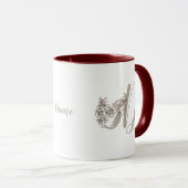 Mug Dove Elegant Monogramme Initial D Votre Nom (Devant droit)