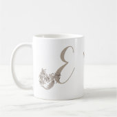 Mug Dove Elegant Monogramme Initiale E Personnalisé (Gauche)
