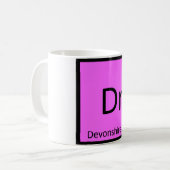 Mug Dr - Chat Devonshire Rex Élément Chimique Symbole (Devant gauche)