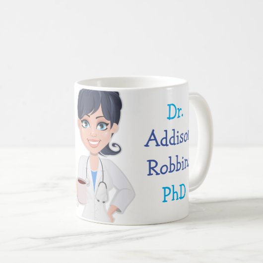 Mug Dr Customisé (Votre nom) et (Meilleur Dr jamais) (Devant droit)