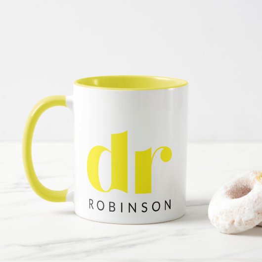 Mug dr [Nom personnalisé] (Avec donut)