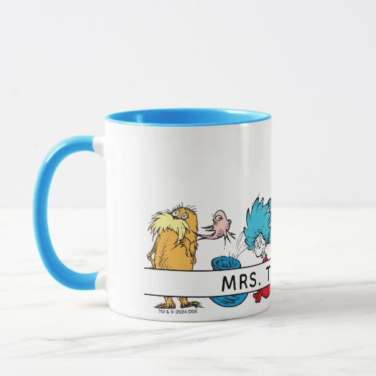 Mug Dr. Seuss Caractères et nom de l'enseignant (Gauche)
