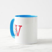 Mug Dr. Seuss Chapeau Chat, Chose Une Monogramme V (Devant gauche)