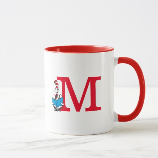 Mug Dr. Seuss Chat Chapeauté - Monogramme de Lecture M (Droite)