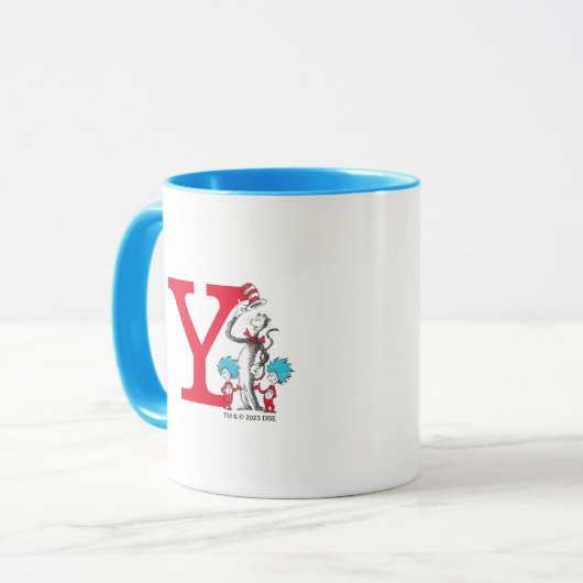 Mug Dr. Seuss Chat dans le Casquette, Chose Un Monogra (Devant gauche)