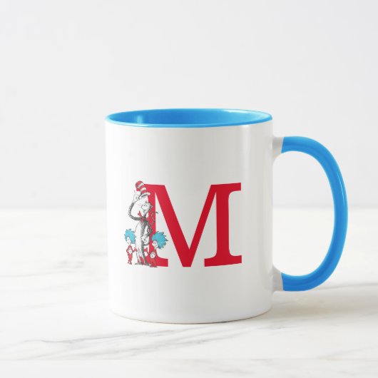 Mug Dr. Seuss Chat dans le Casquette, Chose Un Monogra (Droite)