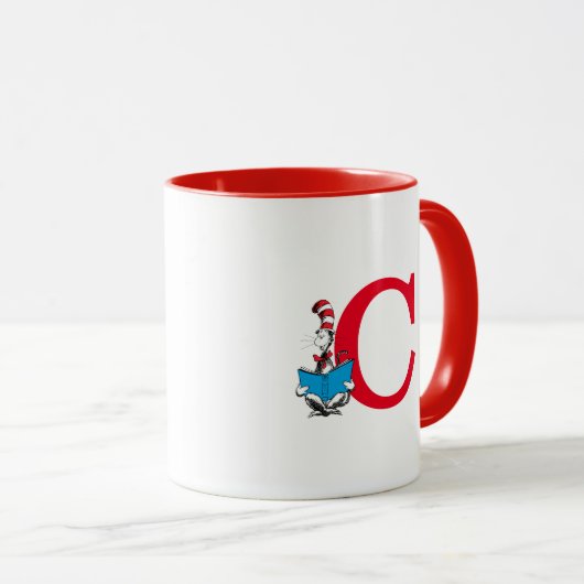 Mug Dr. Seuss Chat dans le Casquette - Lecture Monogra (Devant droit)