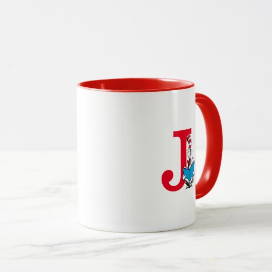 Mug Dr. Seuss Chat dans le Casquette - Lecture Monogra (Devant droit)