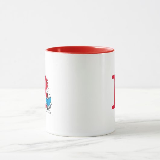 Mug Dr. Seuss Chat dans le Casquette - Lecture Monogra (Centre)