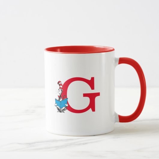 Mug Dr. Seuss Chat dans le Casquette - Lecture Monogra (Droite)