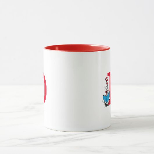Mug Dr. Seuss Chat dans le Casquette - Lecture Monogra (Centre)