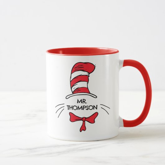 Mug Dr Seuss | Chat dans le Casquette Nom de l'enseign (Droite)