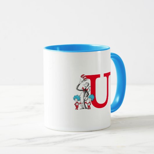 Mug Dr. Seuss Chat dans le Casquette, Thing One Monogr (Devant droit)