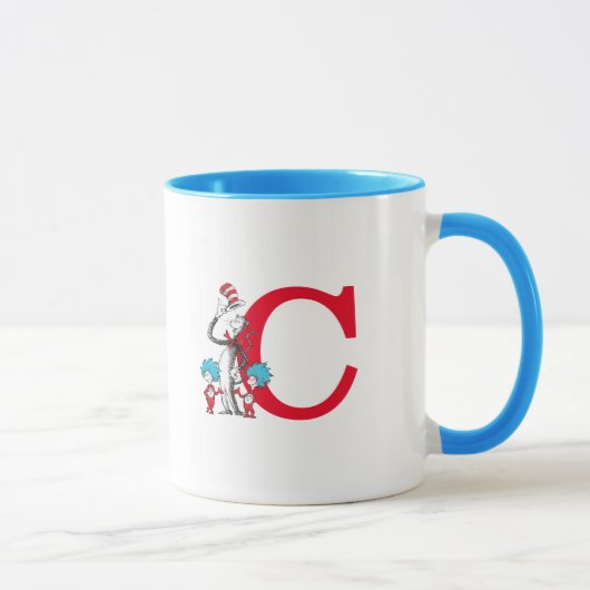 Mug Dr. Seuss Chat dans le Chapeau, Chose Un Monogramm (Droite)