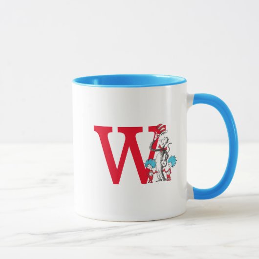 Mug Dr. Seuss Chat dans le Chapeau, Chose Un Monogramm (Droite)