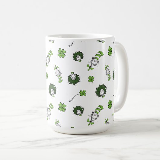 Mug Dr Seuss | Chat dans le Motif Casquette Clover (Devant droit)