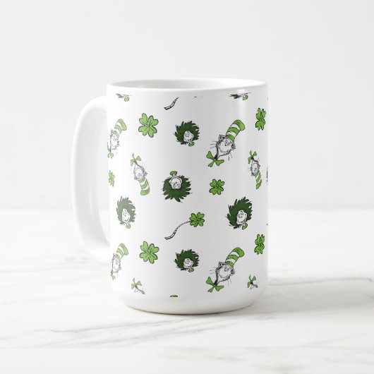 Mug Dr Seuss | Chat dans le Motif Casquette Clover (Devant gauche)