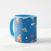 Mug Dr Seuss | Chat dans le Motif spatial Casquette (Devant gauche)