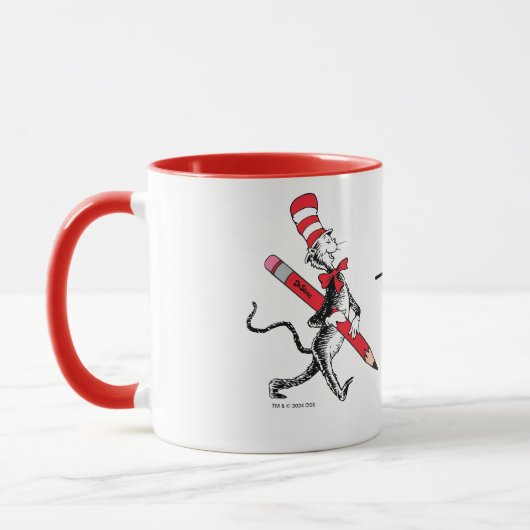 Mug Dr Seuss | Chat dans le nom écrit du Casquette (Gauche)