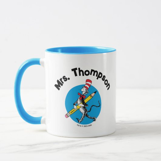 Mug Dr Seuss | Chat dans le nom personnalisé du Casque (Gauche)