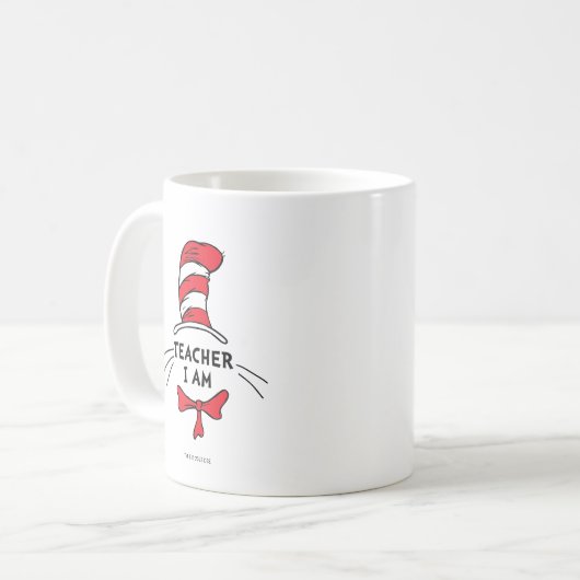 Mug Dr Seuss | Chat en Casquette - Enseignant Je suis (Devant gauche)