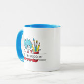 Mug Dr. Seuss | Chose Une Chose Deux Nom d'enseignant (Devant gauche)
