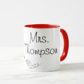 Mug Dr. Seuss | Le Chat dans le Chapeau Nom Écrit (Devant droit)