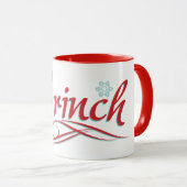 Mug Dr. Seuss | Le Grinch - Script Rouge et Bleu (Devant droit)