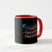 Mug Dr Seuss | Poisson rouge poisson bleu US Drapeau g (Devant droit)