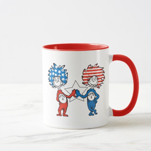 Mug Dr Seuss | Une chose Deux graphiques patriotiques (Droite)