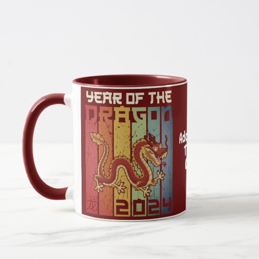 Mug Dragon 2024 Année du Dragon Joyeux Nouvel An 2024 (Gauche)