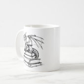 Mug Dragon and Books Line Art (Devant gauche)