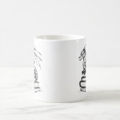 Mug Dragon and Books Line Art (Centre)
