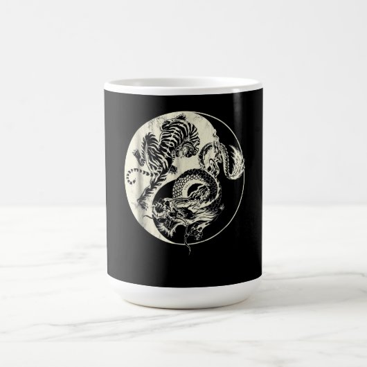 Mug Dragon Avec Tigre Tattoo YIN Et Yang Beast Combat (Centre)