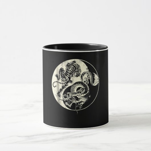 Mug Dragon Avec Tigre Tattoo YIN Et Yang Beast Combat (Centre)