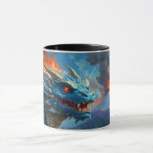 Mug Dragon bleu chinois et volcan (Centre)