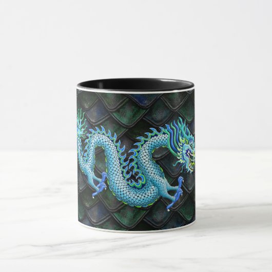 Mug Dragon bleu sur les échelles vertes (Centre)