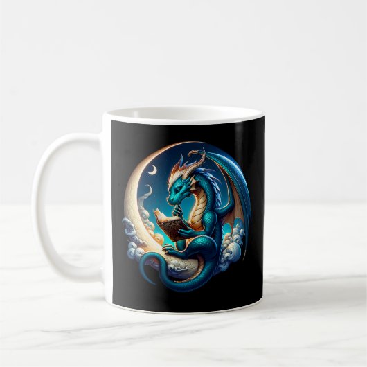 Mug Dragon Bookworm, Moonlight Reading Tee (Gauche)