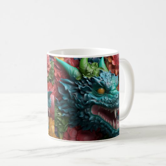 Mug Dragon brillant à l'apparence 3D (Devant droit)