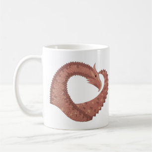 Mug Dragon cardiaque Brown en blanc